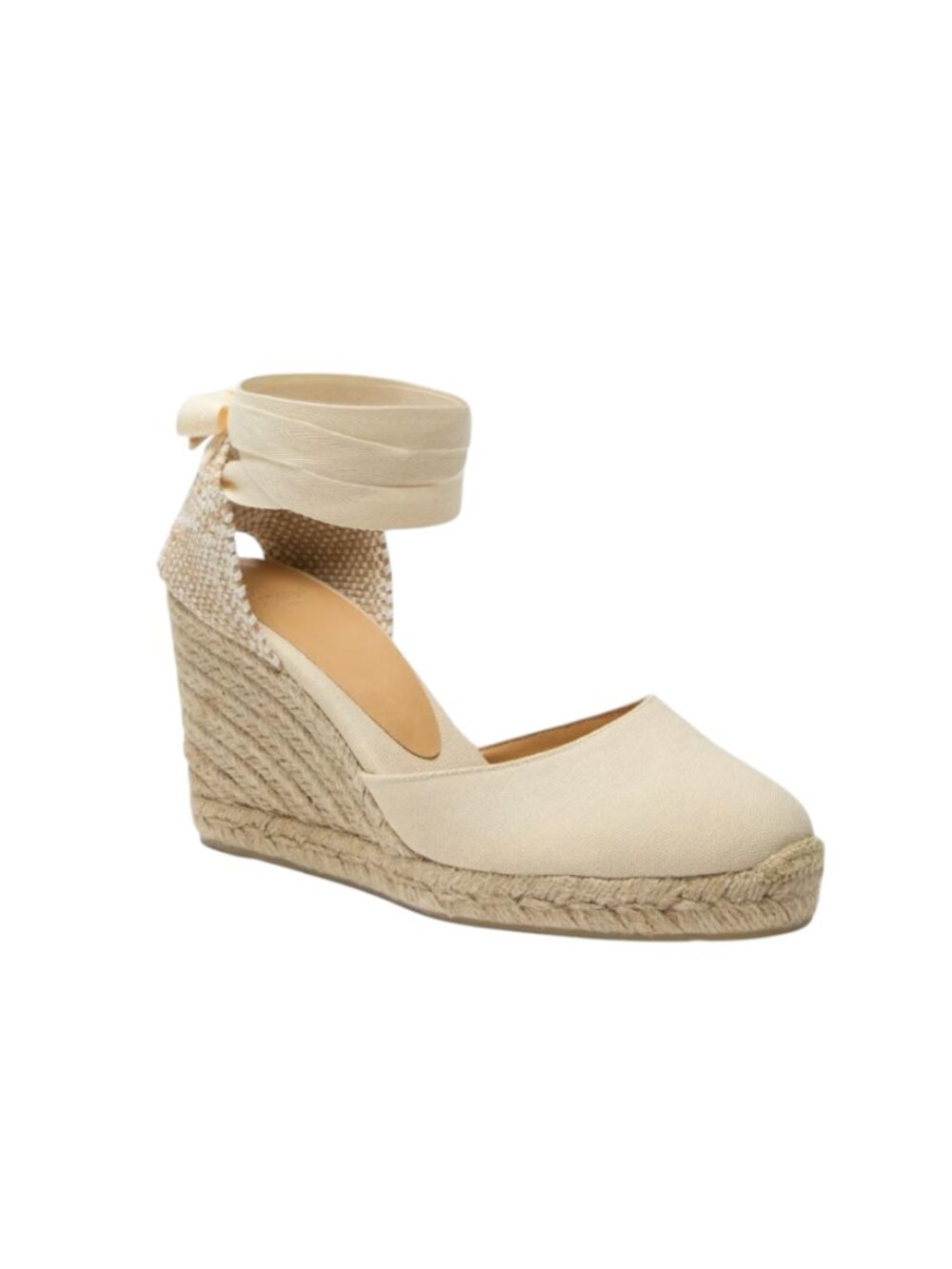 Castaner Carina Wedge Espadrillels Sandals Womens 36 6 Beige Tan Jute Lace Up